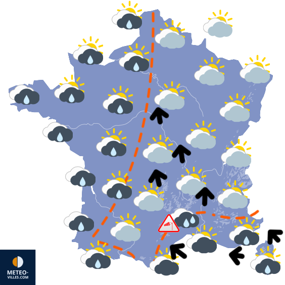 Carte de prévisions du temps du Samedi 15 novembre 2025