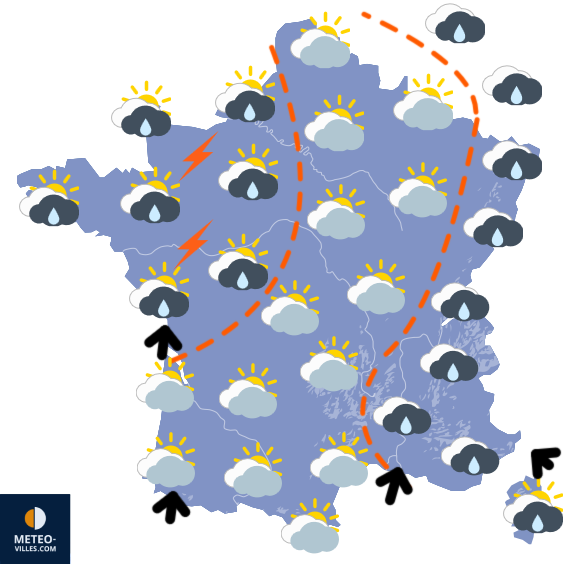 Carte de prévisions du temps du Samedi 15 novembre 2025