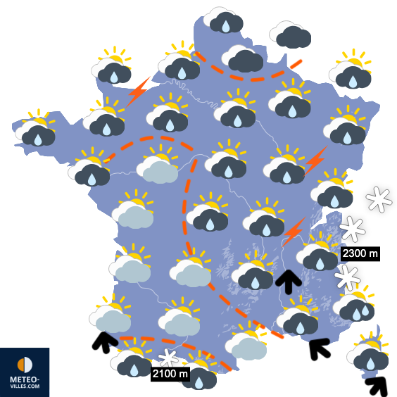 Carte de prévisions du temps du Samedi 15 novembre 2025