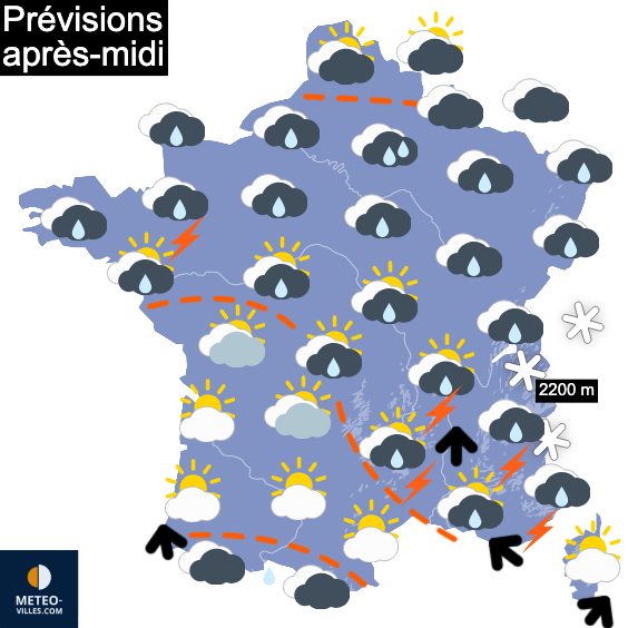 Carte de prévisions du temps du Samedi 15 novembre 2025