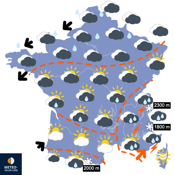Carte de prévisions du temps du Samedi 15 novembre 2025