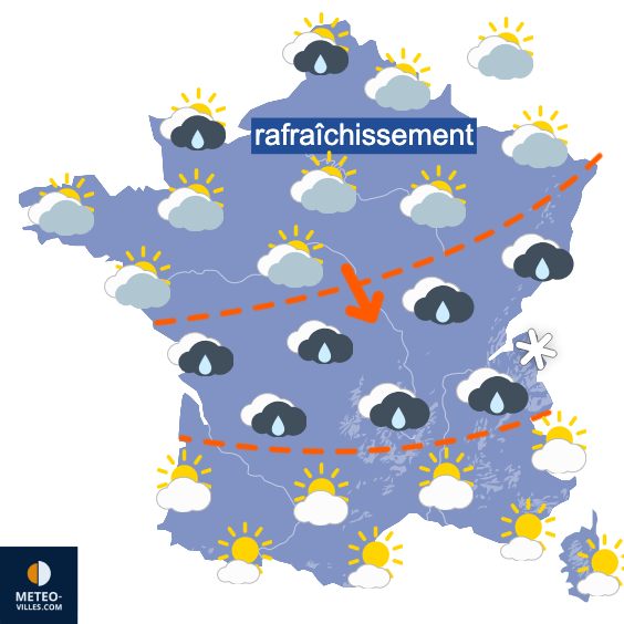 Carte de prévisions du temps du Mardi 11 novembre 2025