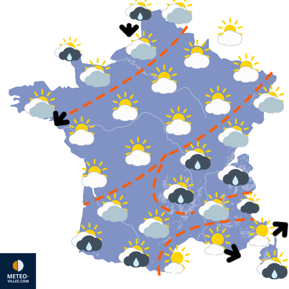 Carte de prévisions du temps du Vendredi 14 novembre 2025