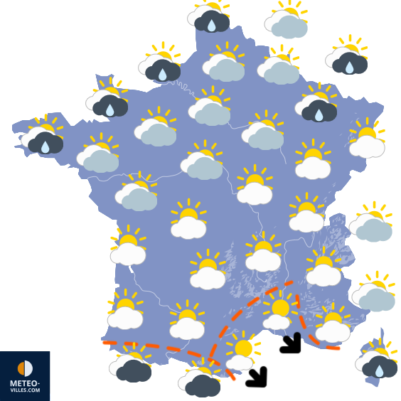 Carte de prévisions du temps du Wednesday, November 12, 2025