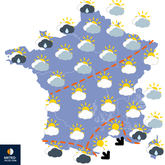 Carte de prévisions du temps du Vendredi 14 novembre 2025