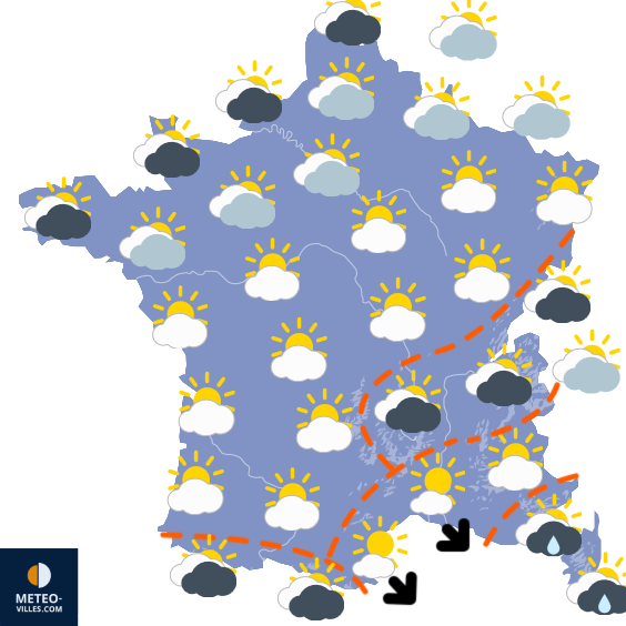 Carte de prévisions du temps du Vendredi 14 novembre 2025