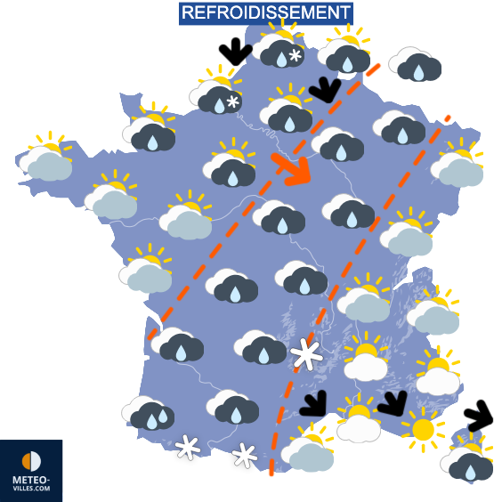 Carte de prévisions du temps du Vendredi 14 novembre 2025