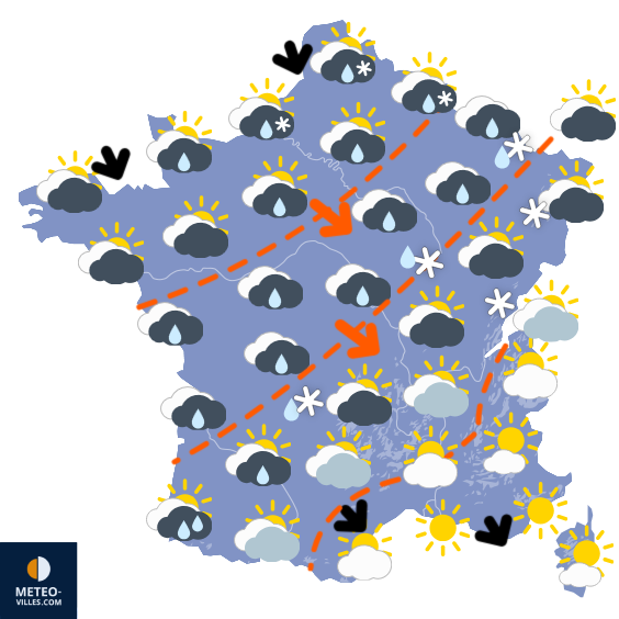 Carte de prévisions du temps du Samedi 15 novembre 2025