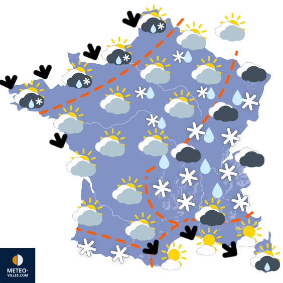 Carte de prévisions du temps du Vendredi 14 novembre 2025