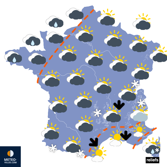 Carte de prévisions du temps du Samedi 15 novembre 2025
