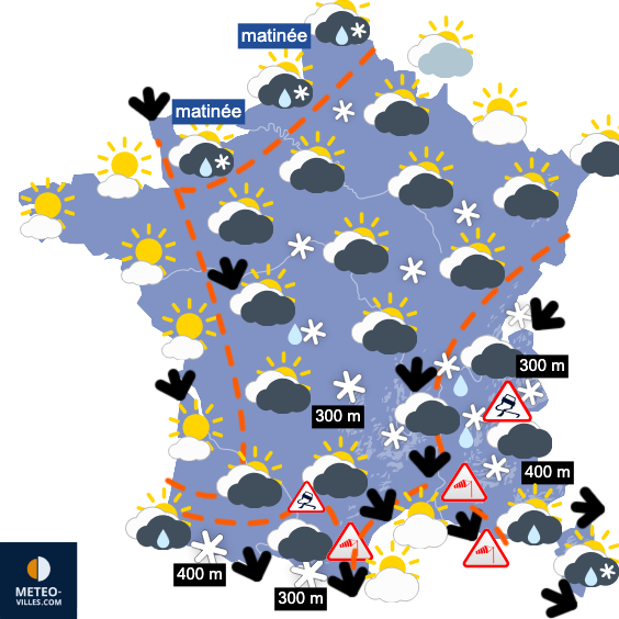 Carte de prévisions du temps du Vendredi 21 novembre 2025