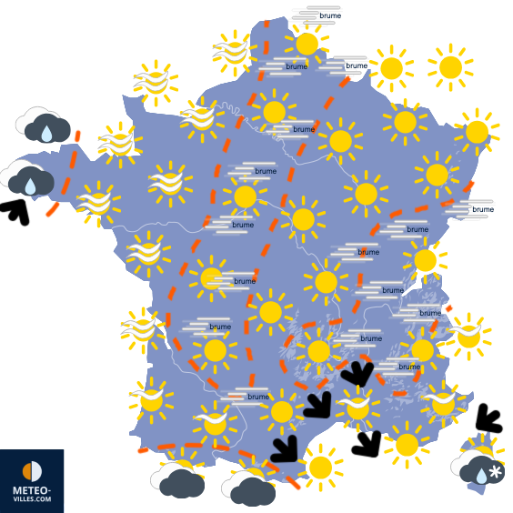 Carte de prévisions du temps du Jeudi 20 novembre 2025