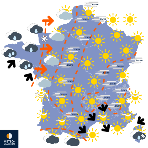 Carte de prévisions du temps du Jeudi 20 novembre 2025