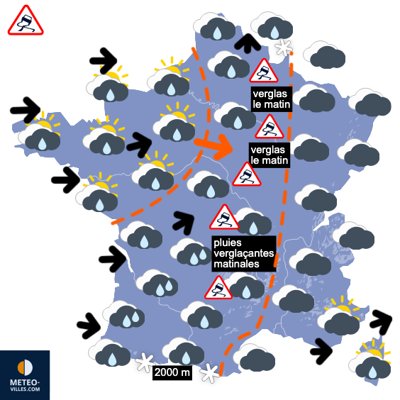Carte de prévisions du temps du Samedi 22 novembre 2025