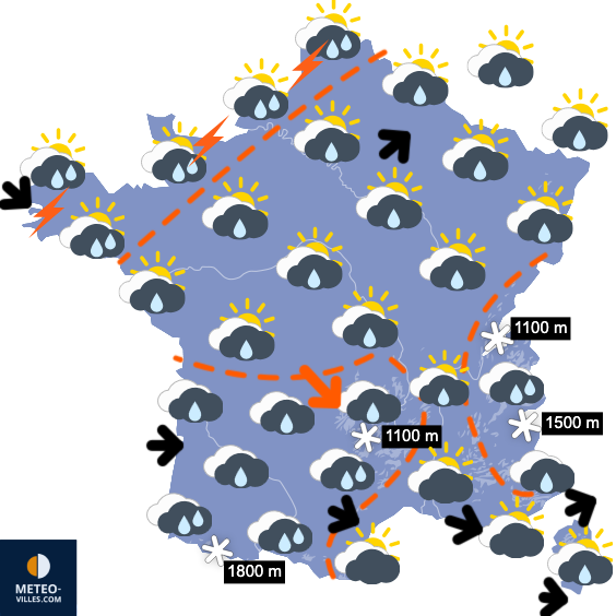 Carte de prévisions du temps du Vendredi 21 novembre 2025