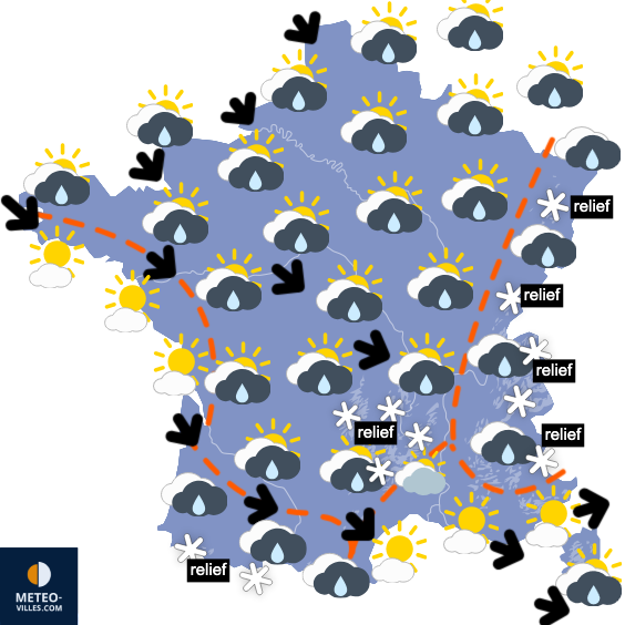 Carte de prévisions du temps du Jeudi 20 novembre 2025