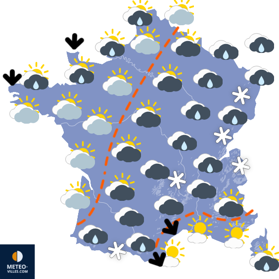Carte de prévisions du temps du Vendredi 21 novembre 2025