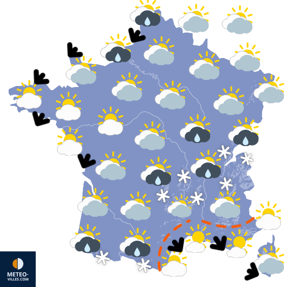 Carte de prévisions du temps du Jeudi 20 novembre 2025