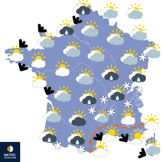Carte de prévisions du temps du Vendredi 21 novembre 2025