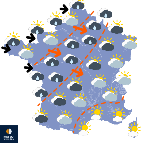 Carte de prévisions du temps du Samedi 22 novembre 2025