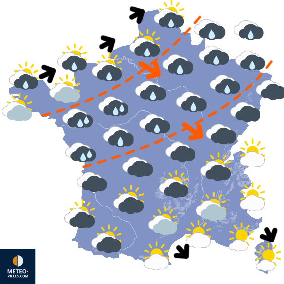 Carte de prévisions du temps du Jeudi 27 novembre 2025