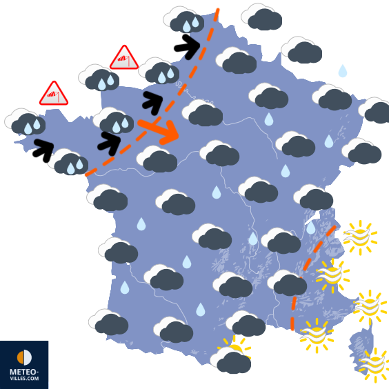 Carte de prévisions du temps du Dimanche 23 novembre 2025