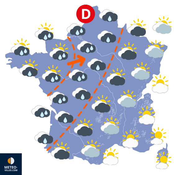 Carte de prévisions du temps du Mardi 25 novembre 2025