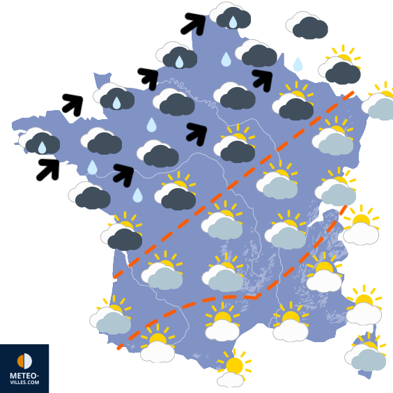 Carte de prévisions du temps du Mardi 25 novembre 2025