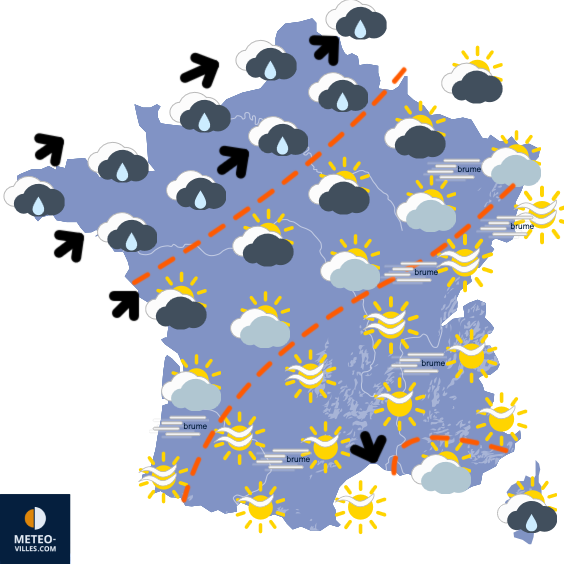 Carte de prévisions du temps du Jeudi 27 novembre 2025