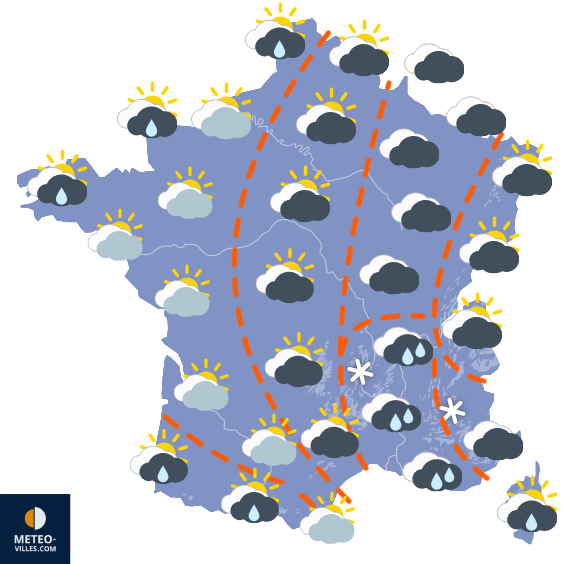 Carte de prévisions du temps du Samedi 29 novembre 2025