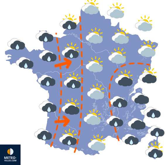 Carte de prévisions du temps du Vendredi 28 novembre 2025