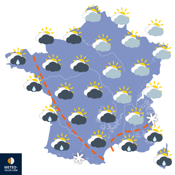 Carte de prévisions du temps du Vendredi 28 novembre 2025