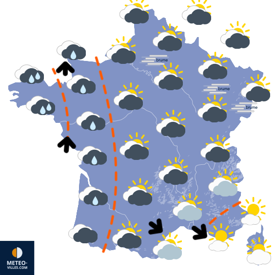 Carte de prévisions du temps du Mercredi 3 décembre 2025