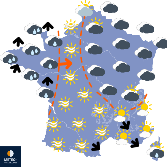 Carte de prévisions du temps du Jeudi 4 décembre 2025