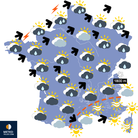 Carte de prévisions du temps du Samedi 6 décembre 2025