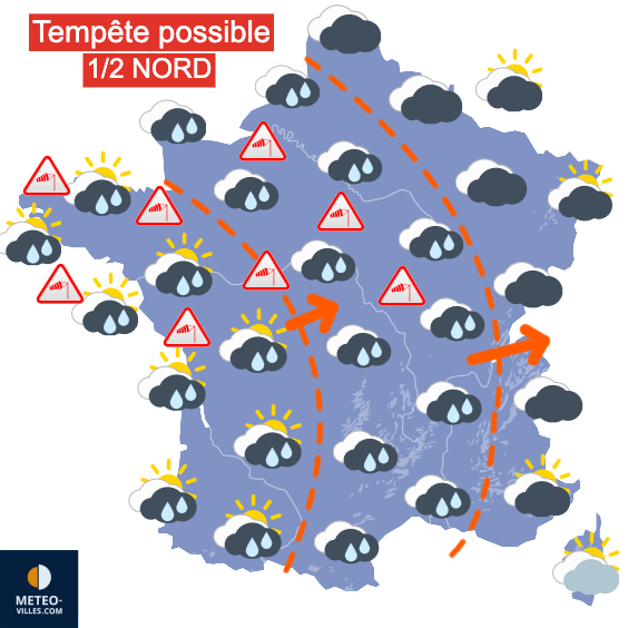Carte de prévisions du temps du Samedi 29 novembre 2025