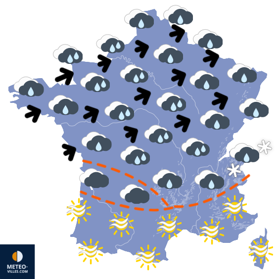 Carte de prévisions du temps du Jeudi 4 décembre 2025