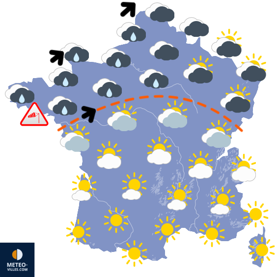 Carte de prévisions du temps du Mercredi 3 décembre 2025