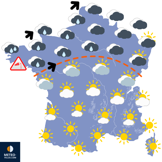 Carte de prévisions du temps du Jeudi 4 décembre 2025