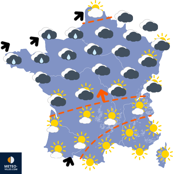 Carte de prévisions du temps du Dimanche 7 décembre 2025
