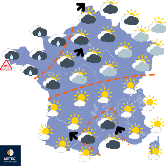 Carte de prévisions du temps du Mercredi 3 décembre 2025