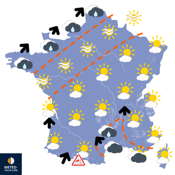 Carte de prévisions du temps du Jeudi 4 décembre 2025