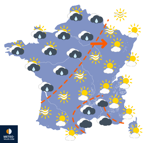 Carte de prévisions du temps du Jeudi 4 décembre 2025
