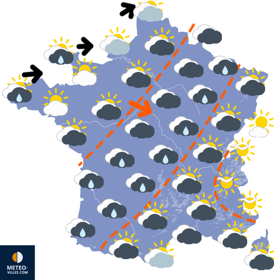 Carte de prévisions du temps du Mercredi 10 décembre 2025