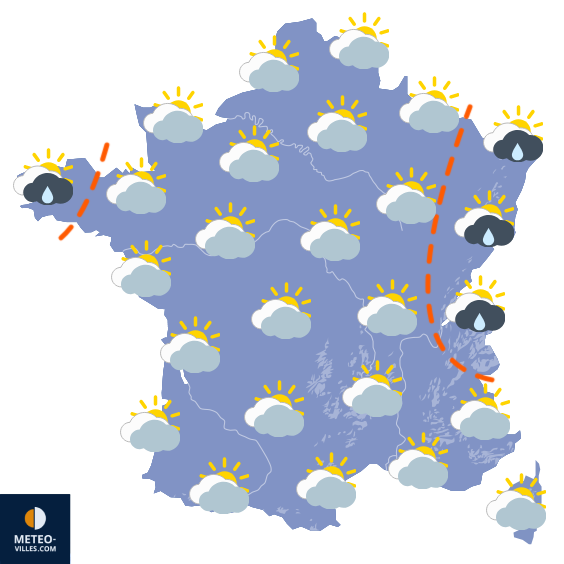 Carte de prévisions du temps du Dimanche 7 décembre 2025
