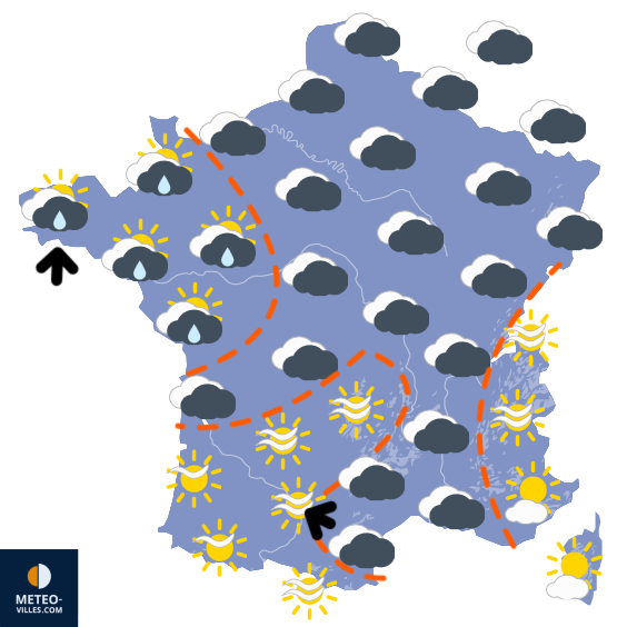 Carte de prévisions du temps du Mercredi 10 décembre 2025