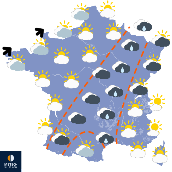 Carte de prévisions du temps du Samedi 13 décembre 2025
