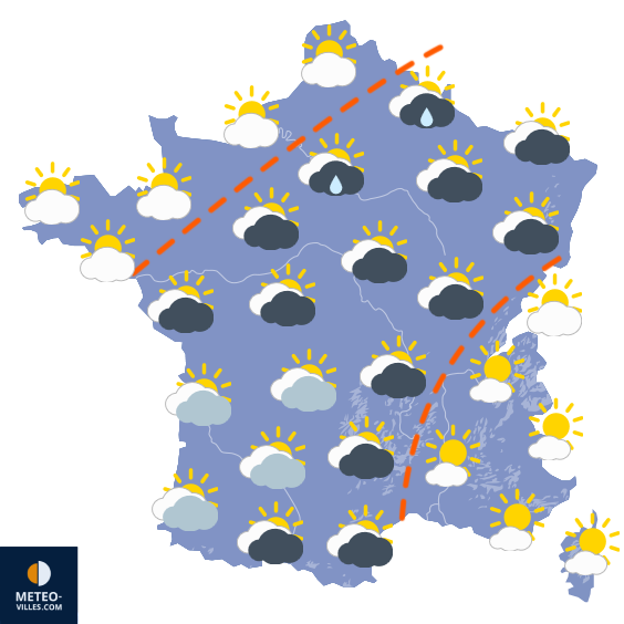 Carte de prévisions du temps du Samedi 13 décembre 2025