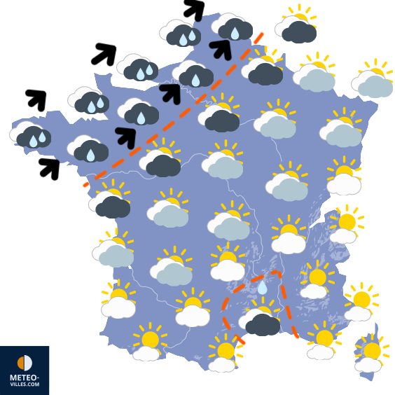 Carte de prévisions du temps du Dimanche 14 décembre 2025