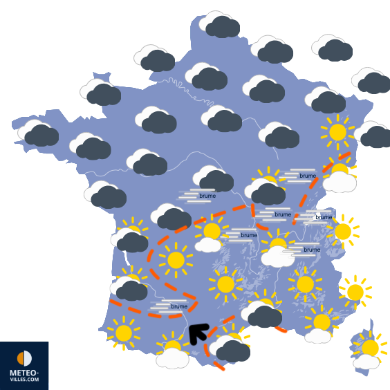 Carte de prévisions du temps du Dimanche 14 décembre 2025